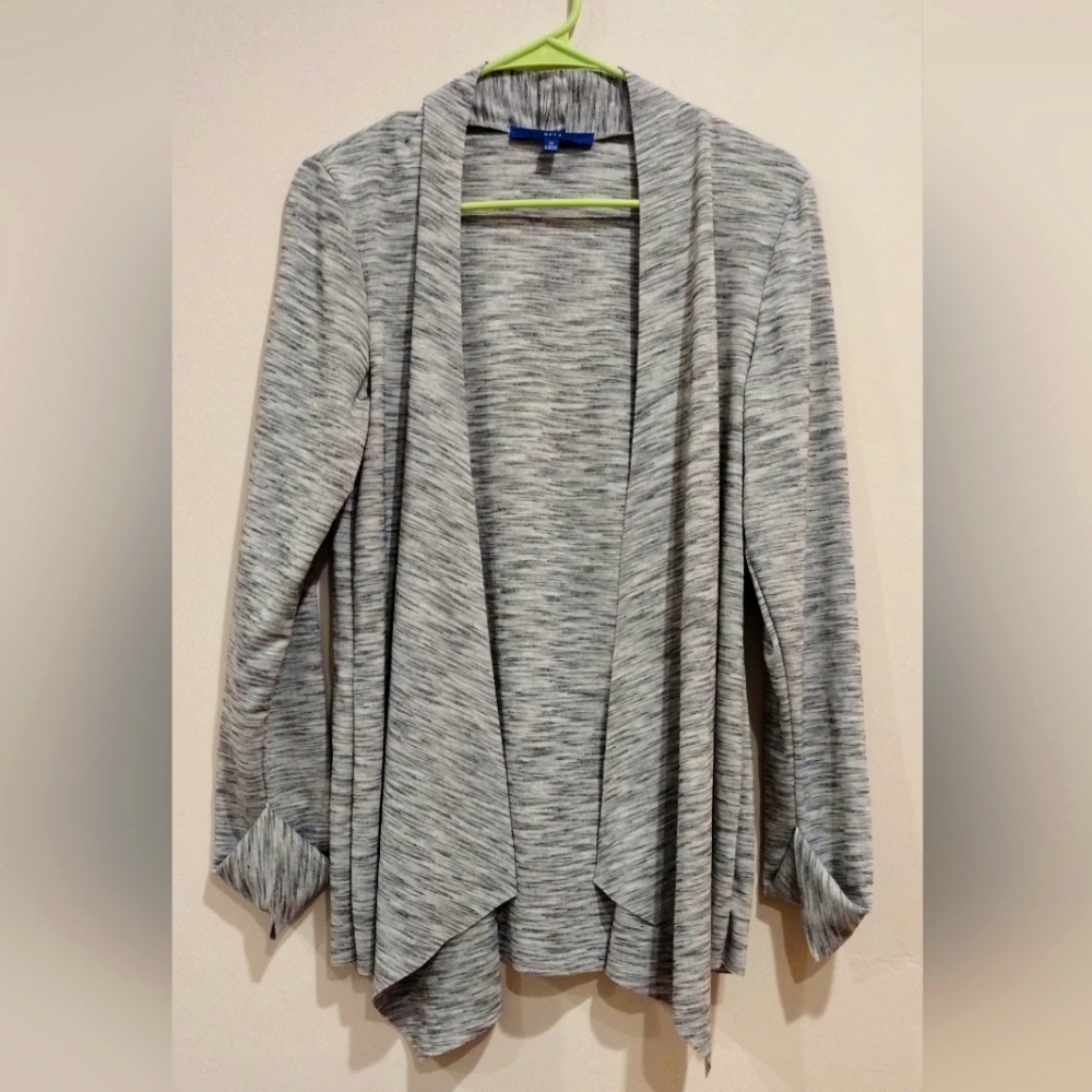 New Women's Casual Grey  Long Sleeve Open Front Lightweight Drape Cardigan open